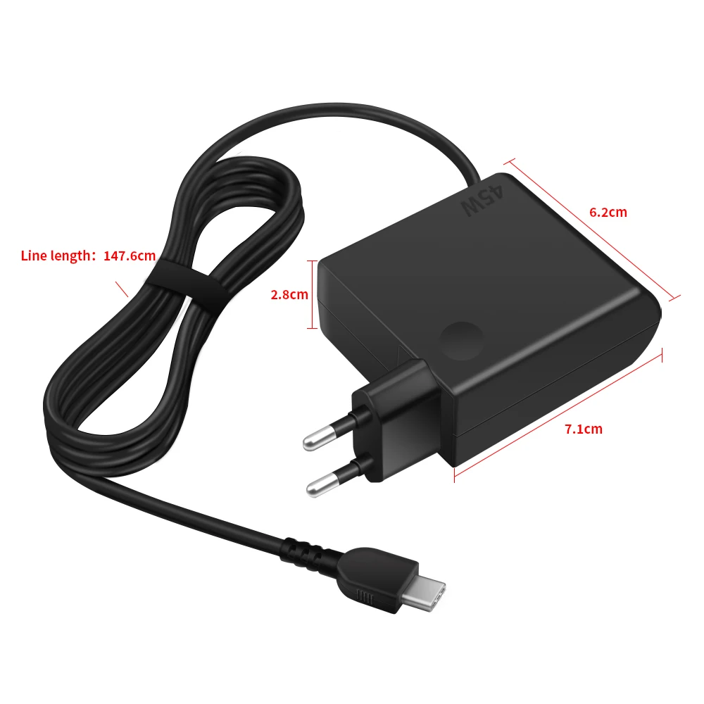 AC 100V 220V power supply 5V 9V 15V 20V  USB-C PD Laptop adapter 45W Type c Charger  For Lenovo