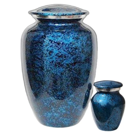 Блестящая синяя задняя Классическая урна для кремации для взрослых