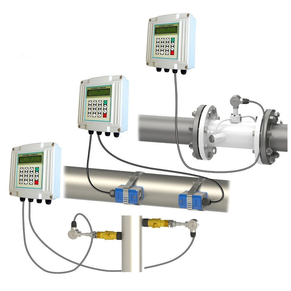 Multiple types customizable LCD display portable Water Argon Ultrasonic Flowmeter Oct Pulse Output Diesel Flowmeter
