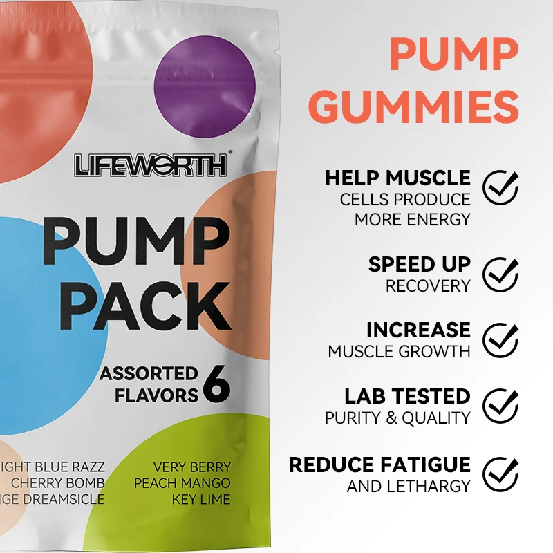Lifeworth oem creatine monohydrate gummies BCAA pre workout gummies weight gain gummy candy gym supplement