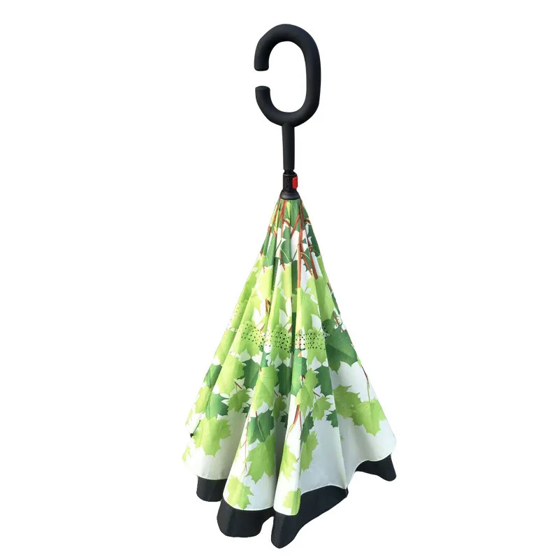 Upside Down Umbrella Automatic Open Close 150cm Large Size Sun Uv Windproof Custom Umbrellas With Painting