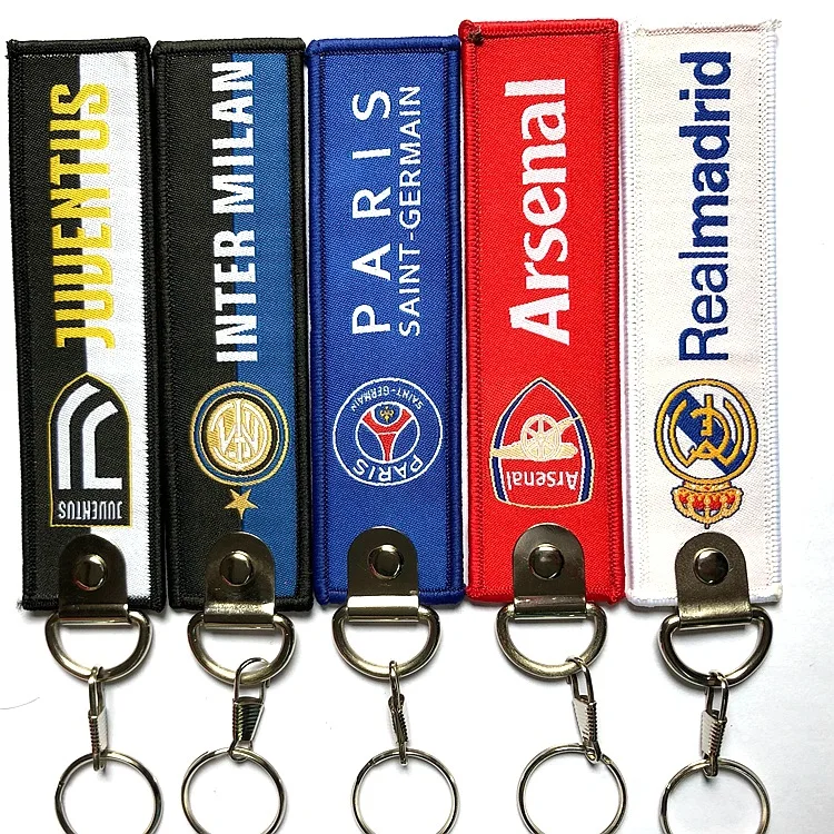 Custom Double Sides Various Football Club Team Woven Keychain