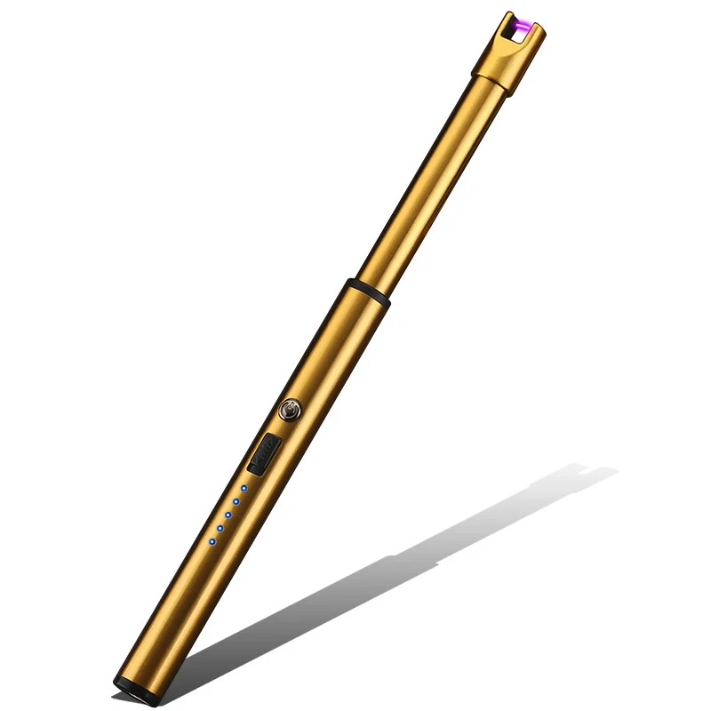 Best Selling Luxury Custom Logo Plasma Arc USB Charging Digital Wholesale BBQ Lighter Candle Lighter for Stock