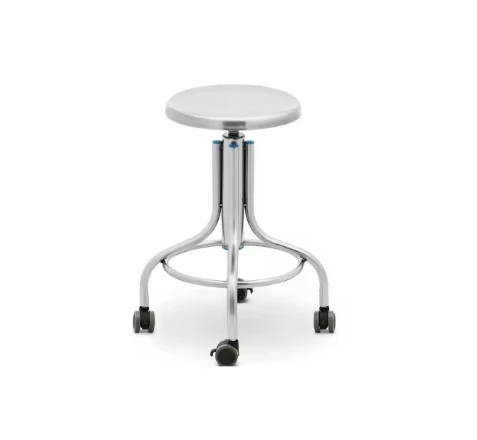 High quality stainless steel nurse stool Round stool with four corners and wheels medical surgical stool experimental chair