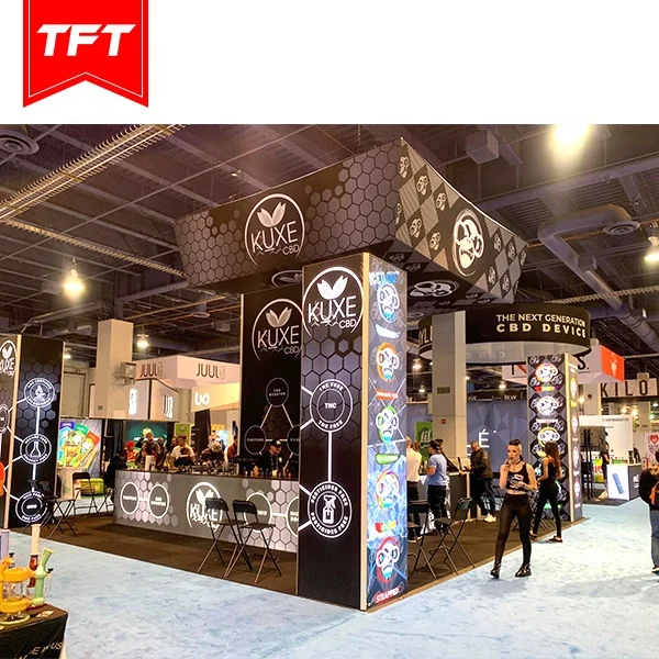 Manufacturers In China Unique Design Metal Frame Adjustable Backlit 8Ft Trade Show Booth Shelf For Uk