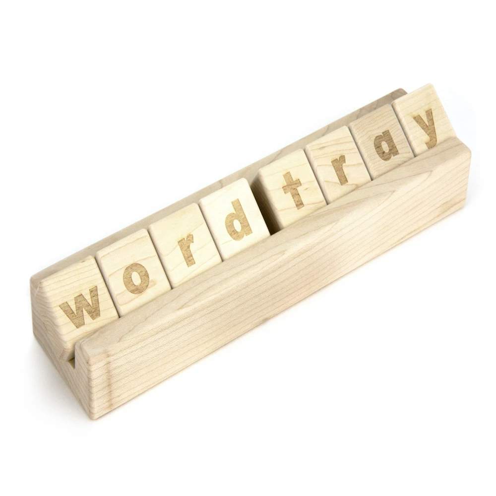 Factory Wholesale Wooden  Handmade Educational Toys Stacking Alphabet Gift Spelling Word Tray Bricks Letters Blocks