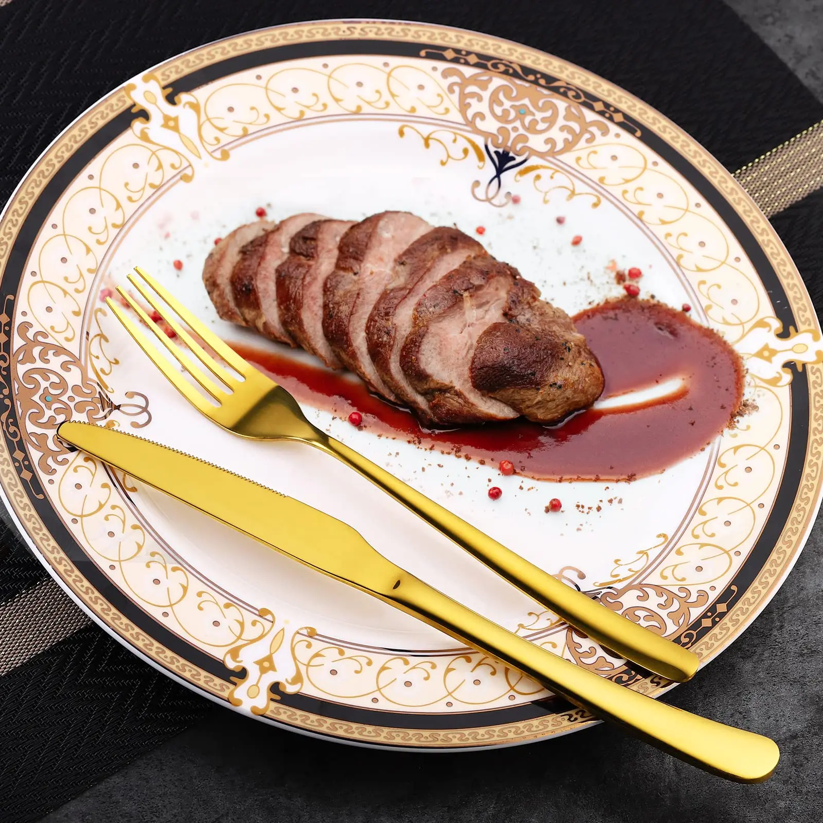 Hot Selling 2023 Wholesale Products Moonlight Gold Knife Fork Spoon Cutlery Set Wedding