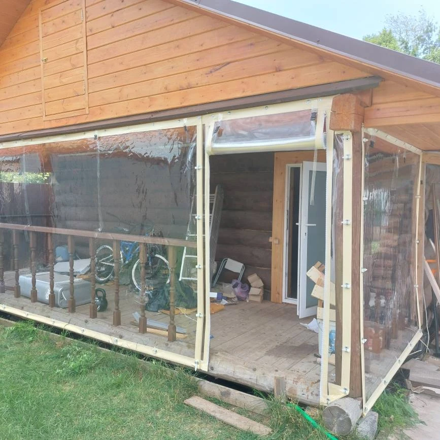 10X10 футов наружная прозрачная Брезентовая занавеска водонепроницаемая ветрозащитная 24 мил виниловая