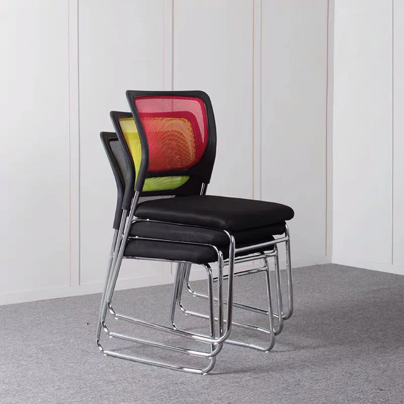 Wholesale cheap mesh metal base armless training meeting room plastic stackable chair