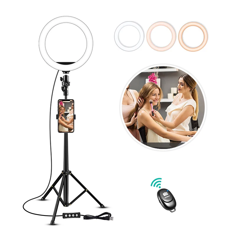 
Ring fill light double lamp selfie stick for mobile phone can fill the light and stand on the ground led fill light 