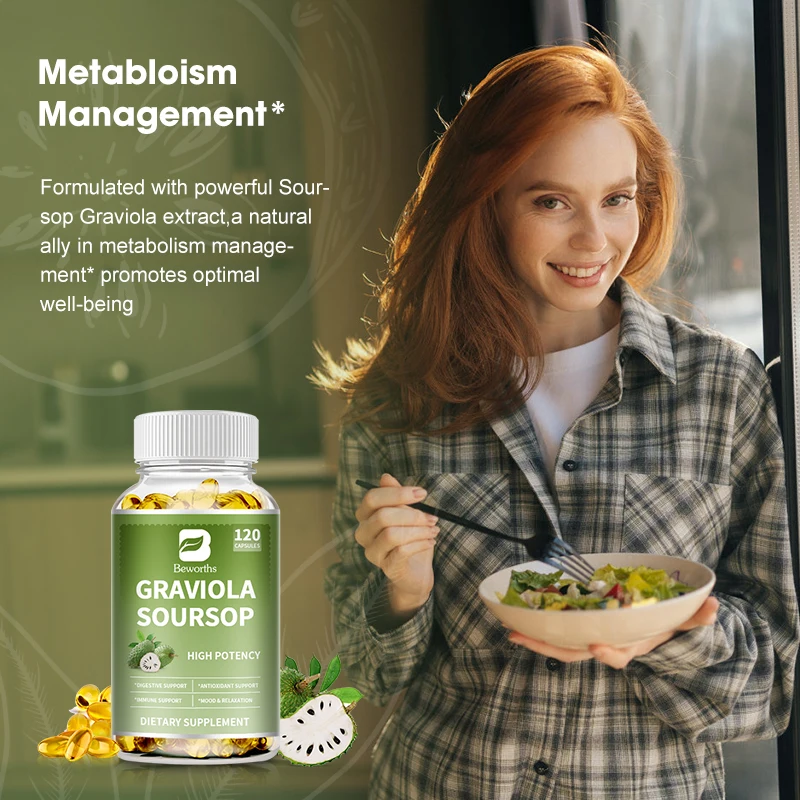 Beworths Organic Soursop Graviola extract supplement Soursop Graviola Softgel Capsule for Immune Digestion