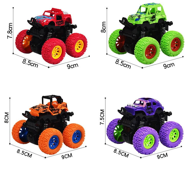 Pull-Back PVC Scale Model Double-Sided Inertia Safety Crashworthiness Mini Kids Toy Car Shatter-Proof Fall Toy Vehicle