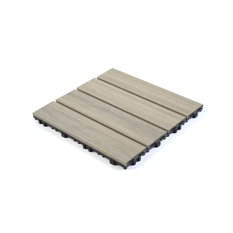 300x300 Garden DIY Outdoor Balcony Tile Brushed Wood Synthetic Interlocking Plastic Composite Wpc Deck for Backyard