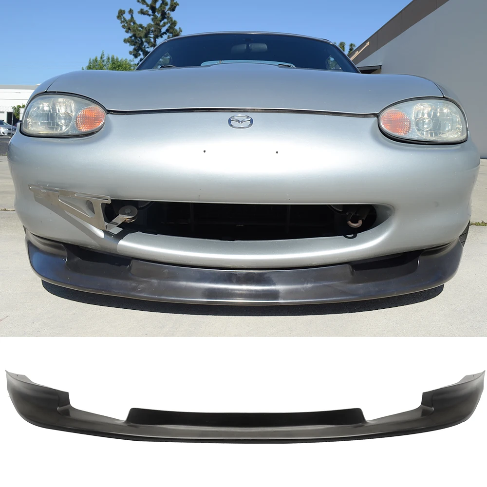 Unpainted PU GV Style Front Bumper Lip For 1999-2000 Mazda Miata MX5 Coupe