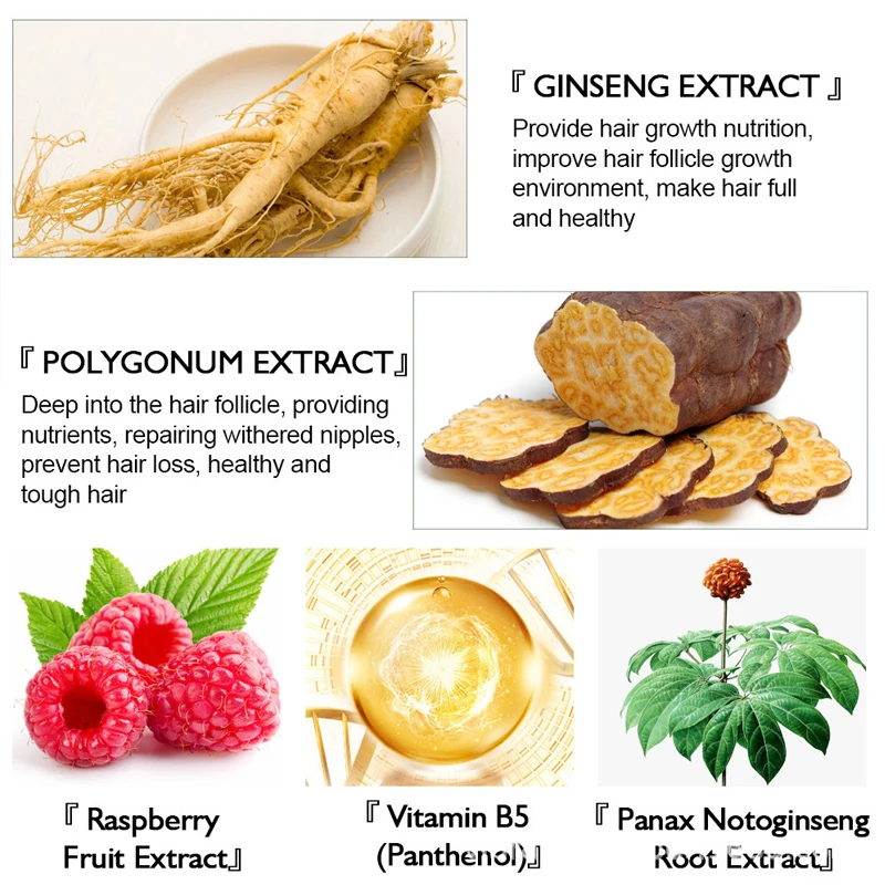 Wholesale Herbal Mix Herbs Organic Ginseng Growth Hair Oil