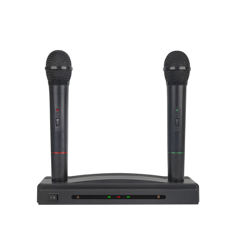 Wireless Microphone Handheld Dual Channels UHF Fixed Frequency Dynamic Mic For Karaoke Wedding Party Band Church Show