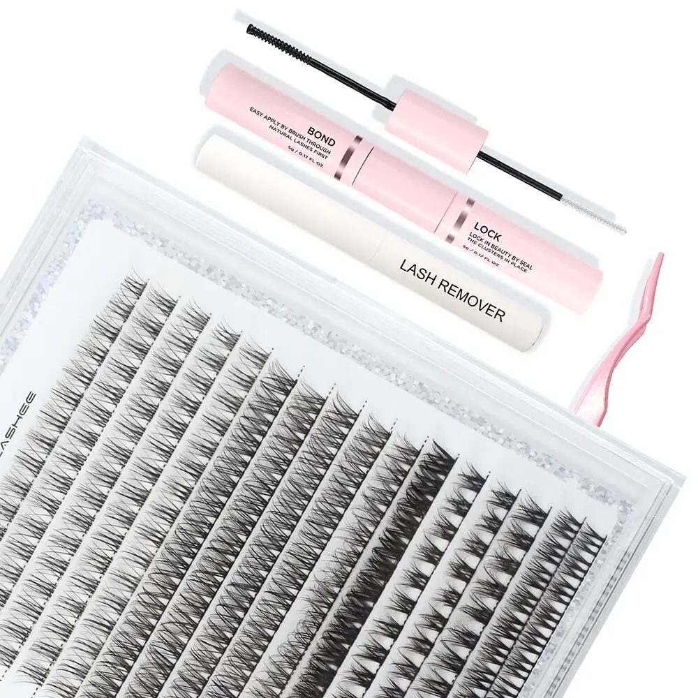 hot selling Private Label diy Eyelash kit clear band 18-25 MM segment diy lash cluster eyelash extension kit