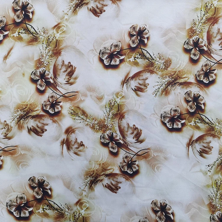 Hot Sales Polyester Flora Stain Printing Woven Chiffon Soft Dress Fabric Digital Printed For Women Clothing