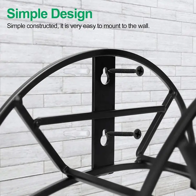 Wall hanging rack car washing storage water pipe rack pipe reel household hose coil unit wall hanging metal pipe winding rack