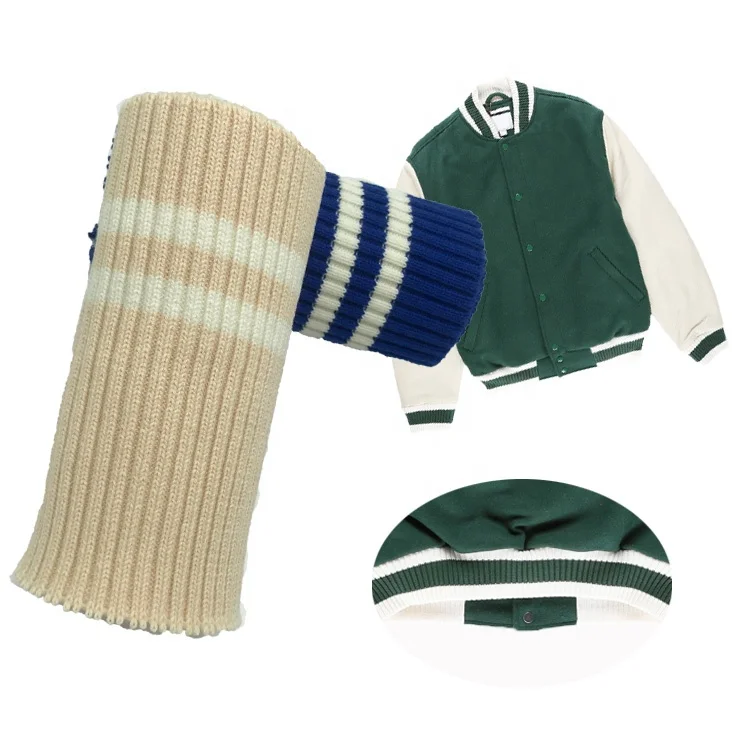 
2x2 knitting custom ribbed collar,cuffs and Hem high quality rib for thick jacket 