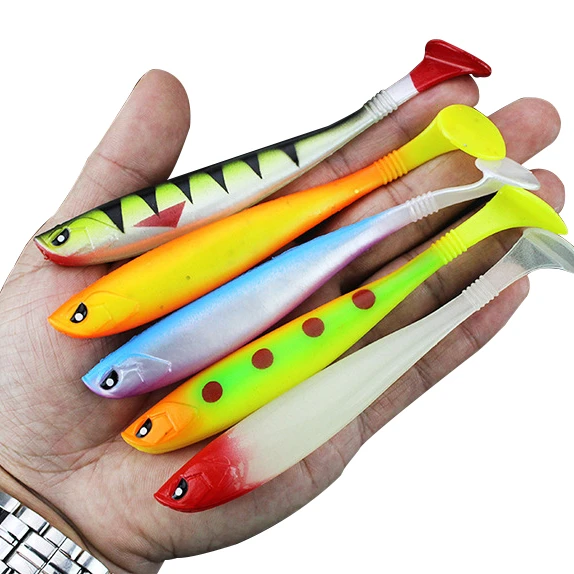 WeiHe 10g 12cm Soft Bait Jig Wobbler Fishing Lures  Artificial Bait Jig Head Fly Fishing Silicon Rubber Fish
