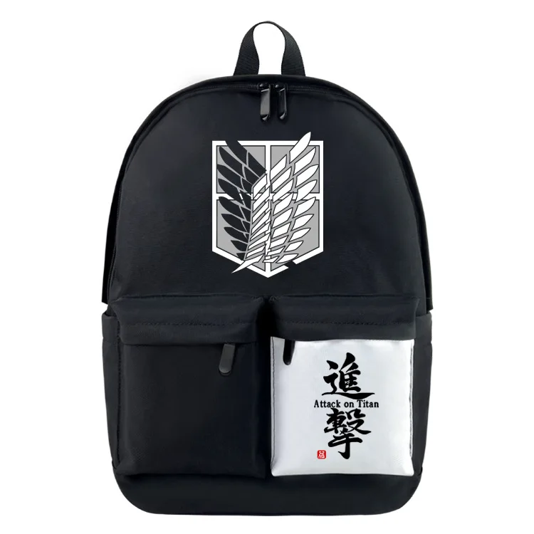 Attack on Titan Cartoon Backpack Men Women Canvas Anime Laptop Knapsack School Bag for Teenagers Travel Bags