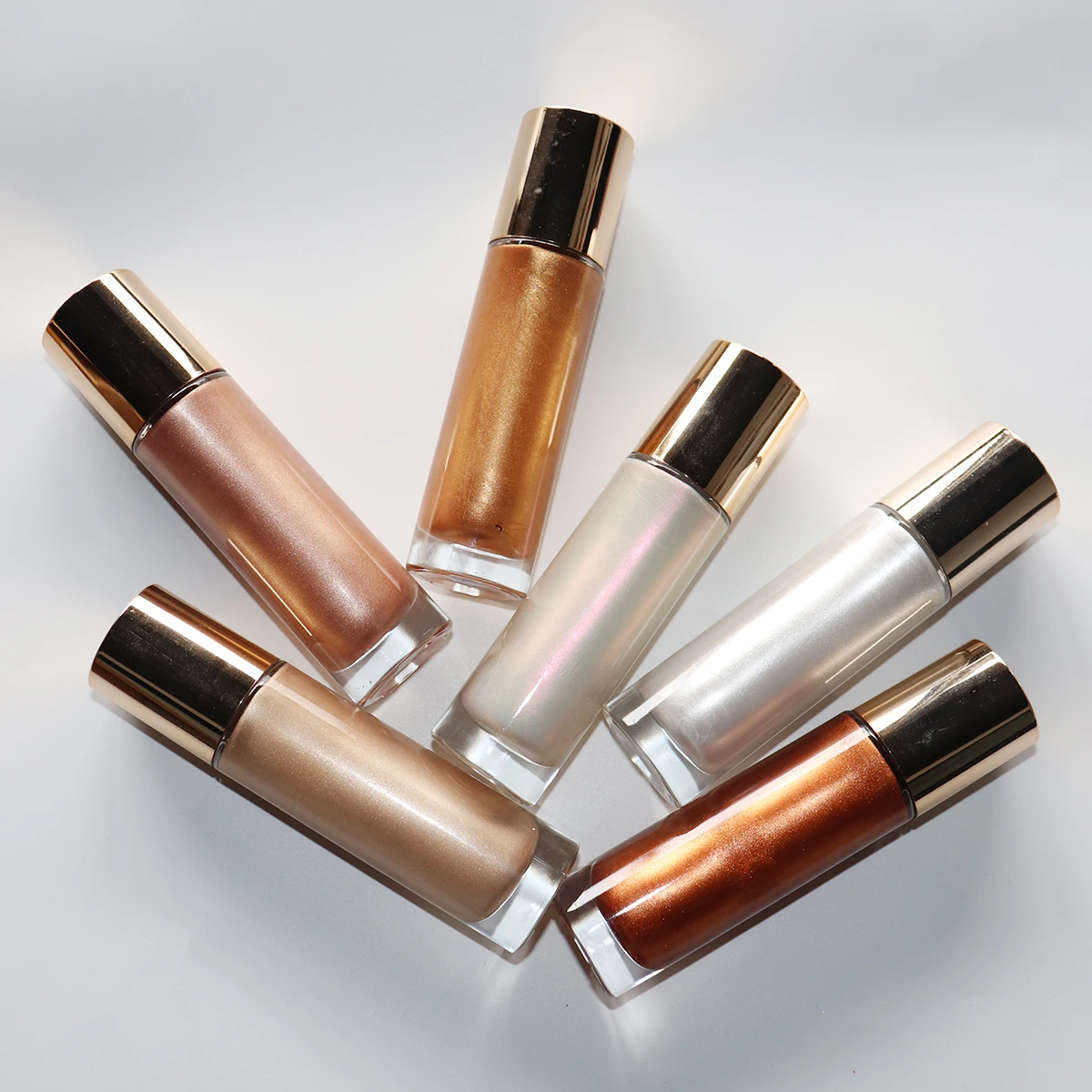 Wholesale Custom High Quality Face Body Liquid Highlighter Makeup Waterproof Private Label Vegan Liquid Highlighter Glass Bottle