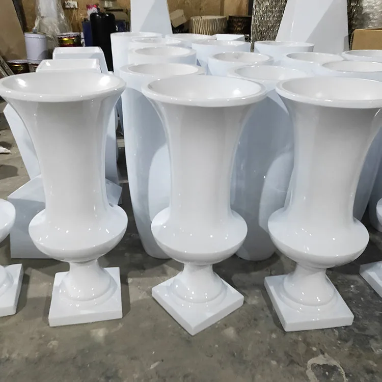 Wholesale Tall Giant White Black Art Abstract Floor Flower Vase For Home Decoration