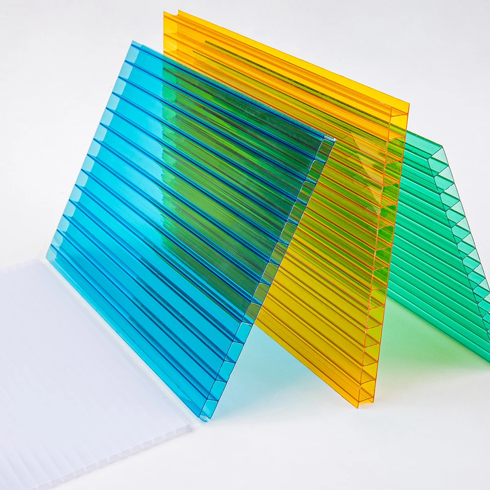 Hot selling skylight roofing 10mm plastic hollow polycarbonate panels for greenhouse