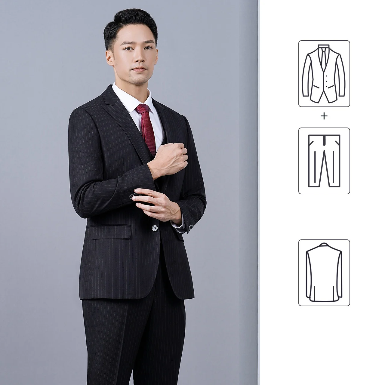 Jinteng Повседневная куртка для поездок на работу в серую полоску Мужская и Женская рабочая одежда деловая форма юристов банкиров