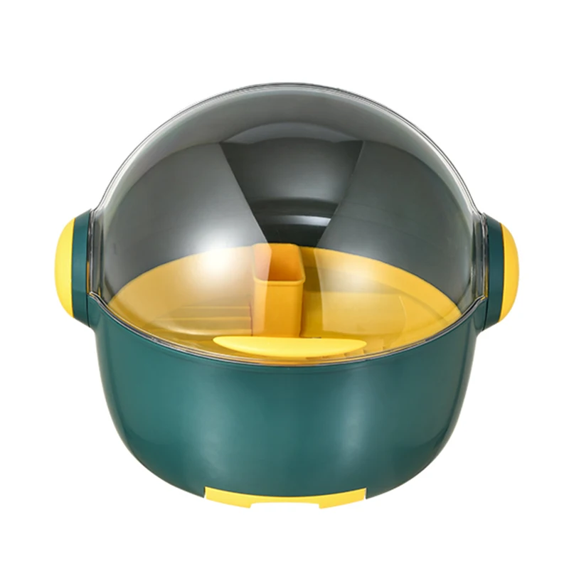 
Kitchen transparent useful bread box plastic kitchen dishwashing drying drain with lid dish rack 