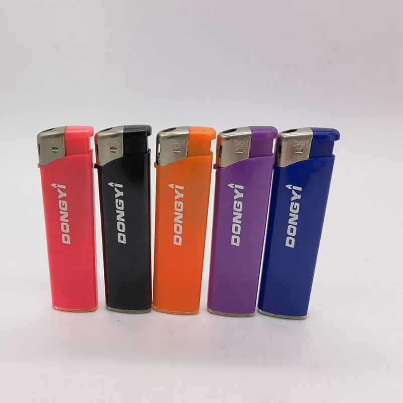 Dongyi Wholesale New Design Customization Solid Transparent  Electronic Gas Lighter Portable Smoking Accessories Lighter