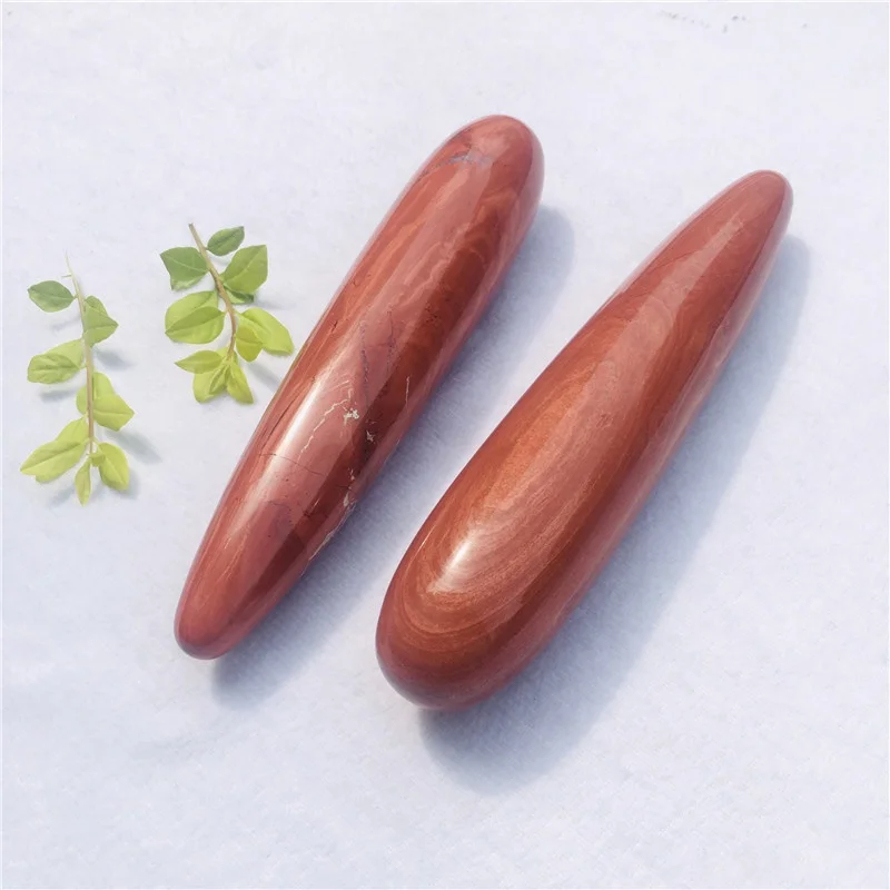 wholesale Natural crystal massage wand healing Red jasper quartz crystal dildo for sexy toys wand massage