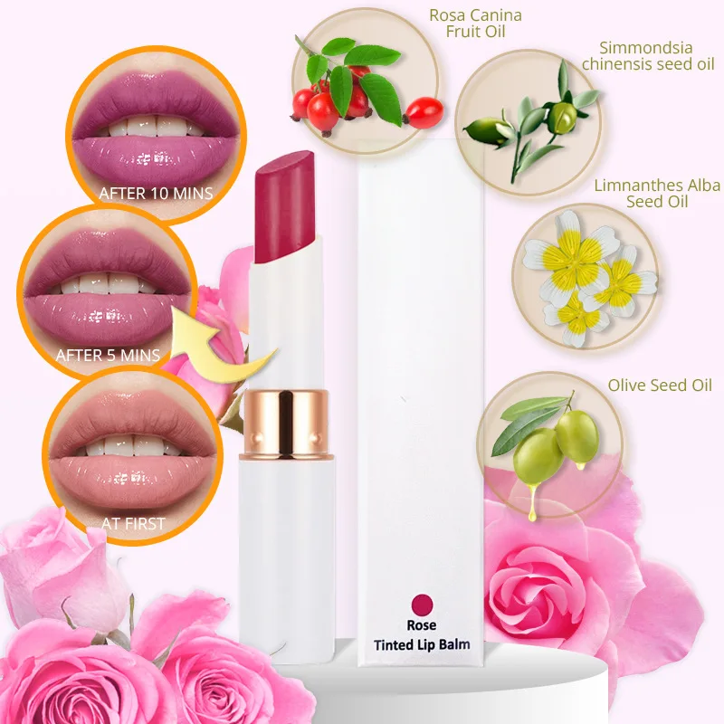 mint rose orange Flavor Lip balm creamy lip Stick Private Label color changing Moisturizing Nourishing natural Lip Balm