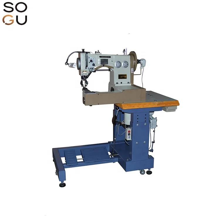 SOGUTECH ornamental moccasin leather shoes double needle sewing machine