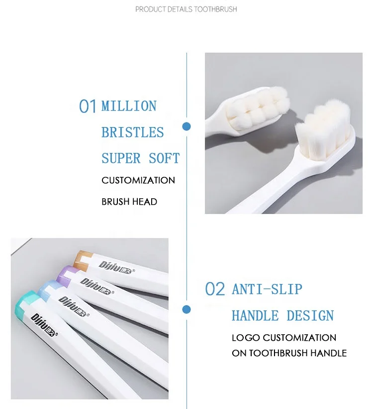 China Toothbrush Factory Produces Silicone Gum Ultra Soft Micro Nano Adult Toothbrush