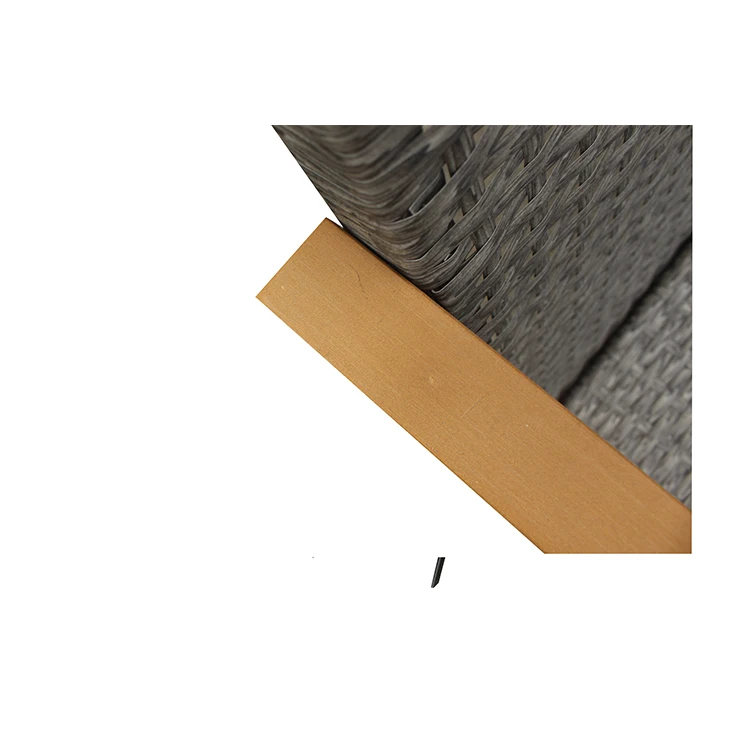 4 pcs synthetic rattan all weather KD metal patio rattan sofa set outdoor rattan garden sofa sets with PS wood on armrest