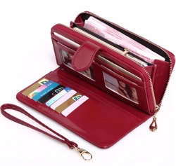 2020 Wholesale dropshipping latest fashion ladies long clutch purse female wax leather wallet women