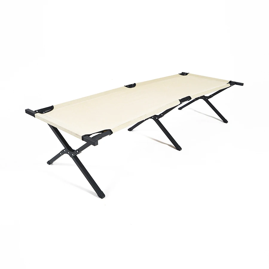 Camping Beds in Stock Stretcher Folding Camping Bed New Design Portable Foldable Metal Frame Bed for Outdoor Camping Sleeping
