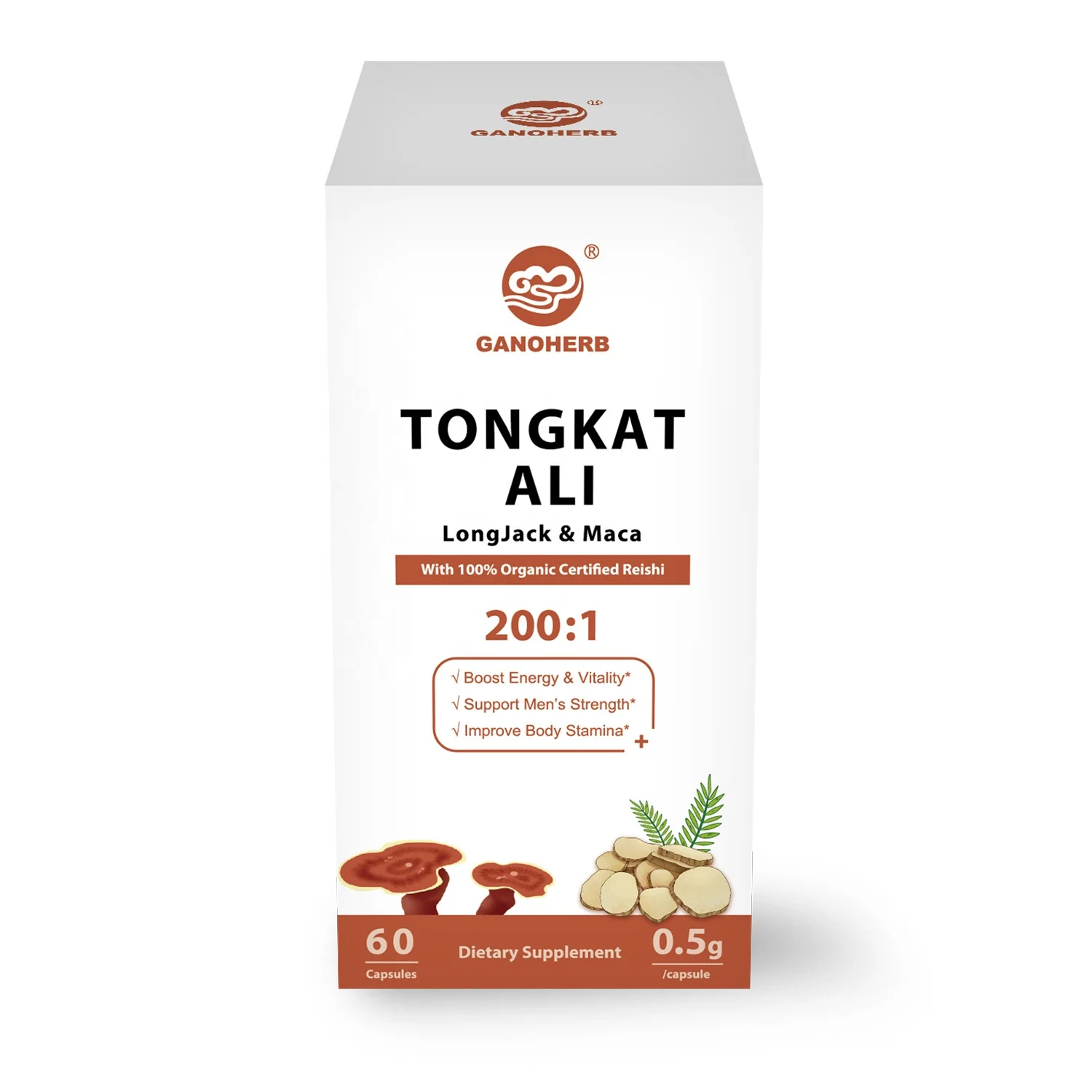 Экстракт грибов Lingzhi, экстракт корня Тонгкат Ali Longifolia, травяная капсула, добавка Redimind для мужчин долгое время