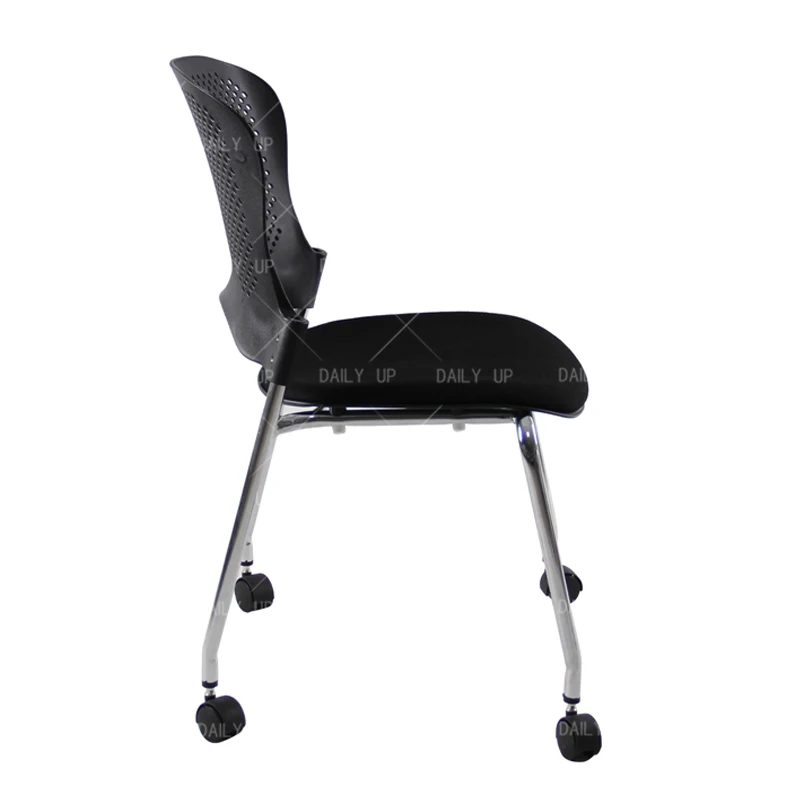 Lightweight Modern Restaurant Chair with Casters Metal Bar Chair Office Reception Chinese Furniture Import