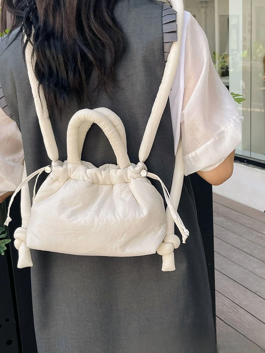 2024 Winter New Trendy Designer Korean Soft Sling Shoulder Bag Mini Puffy Women Underarm Handbags For Girls