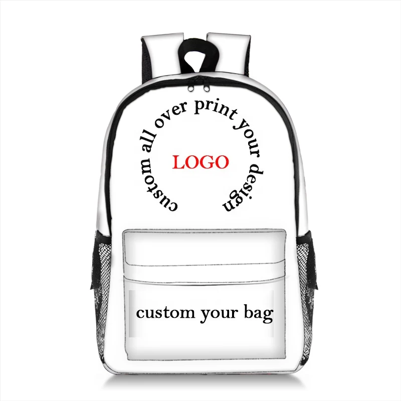 wholesale 3D blank all over print large laptop travel backpack custom logo packs sports student backpack bag maker