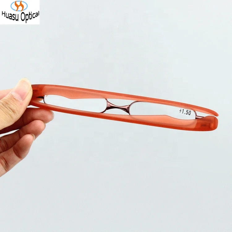 Light Convenient Plastic PC Reading Glasses Cheap Price Reader Eyeglasses 360 Rotating Foldaway Small Slim Glasses