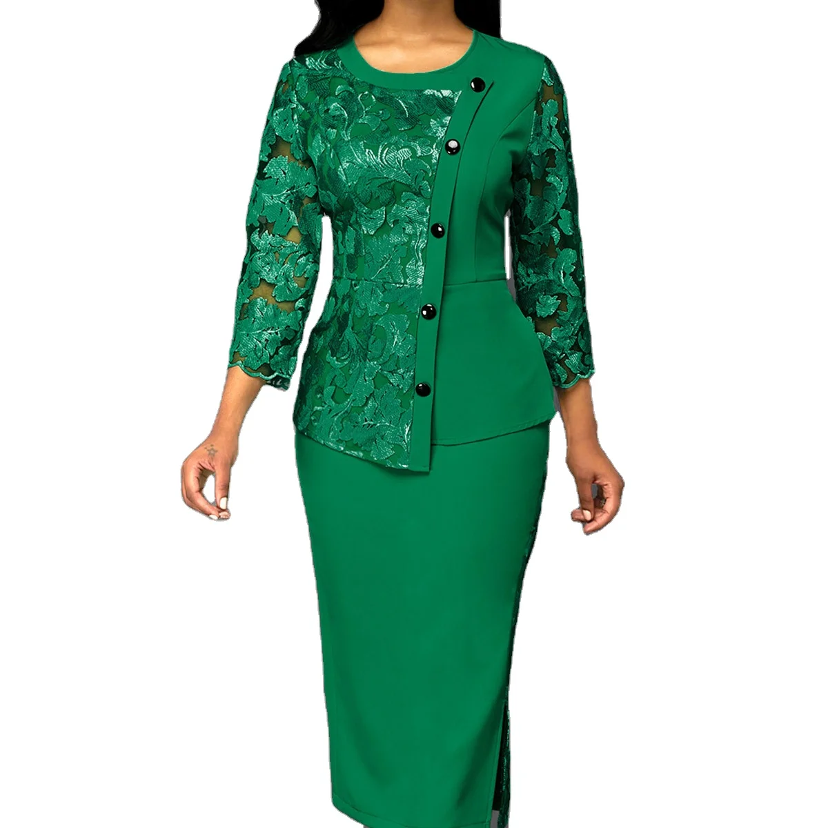 High Quality Size S To 5XL Ladies Lace Patchwork Plus Size Mother Of The Bride Dresses