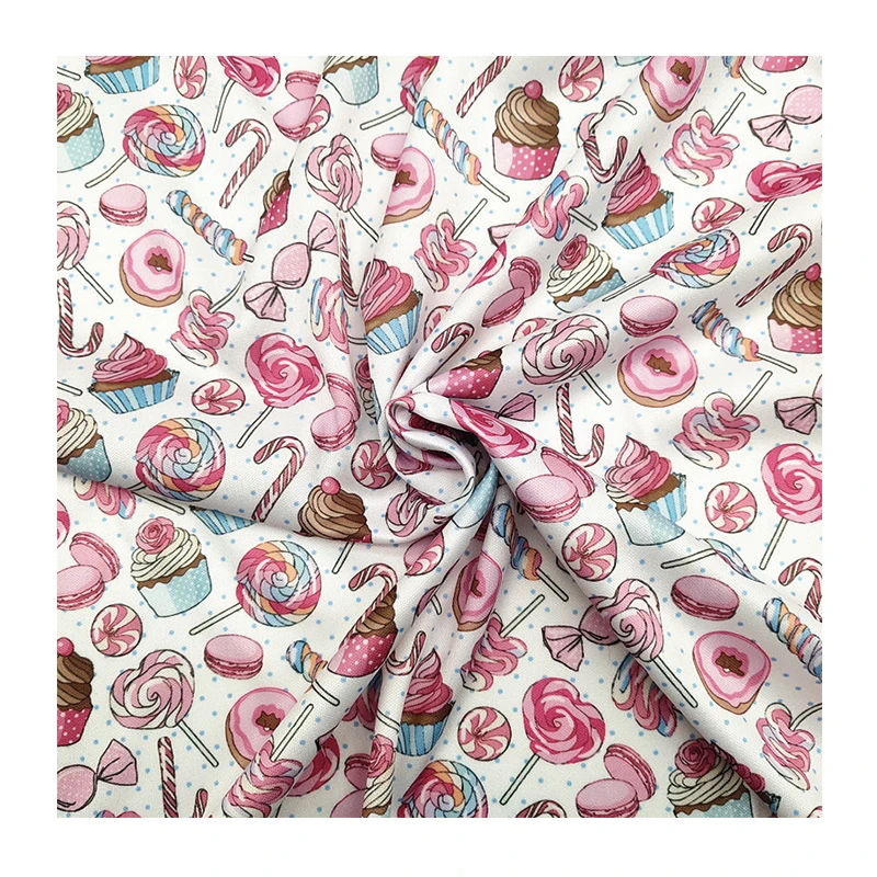 Hot Sale Polyester Knitting Jersey Candy Printed Fabric Cake Digital Printing Textiles For DIY Toy And Pet Clothing