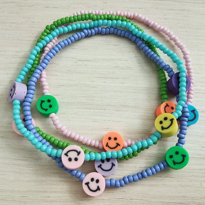  Liberty Gifts wholesale handmade boho anklets mixed colors elastic wrap bracelet for women kids summer shoe