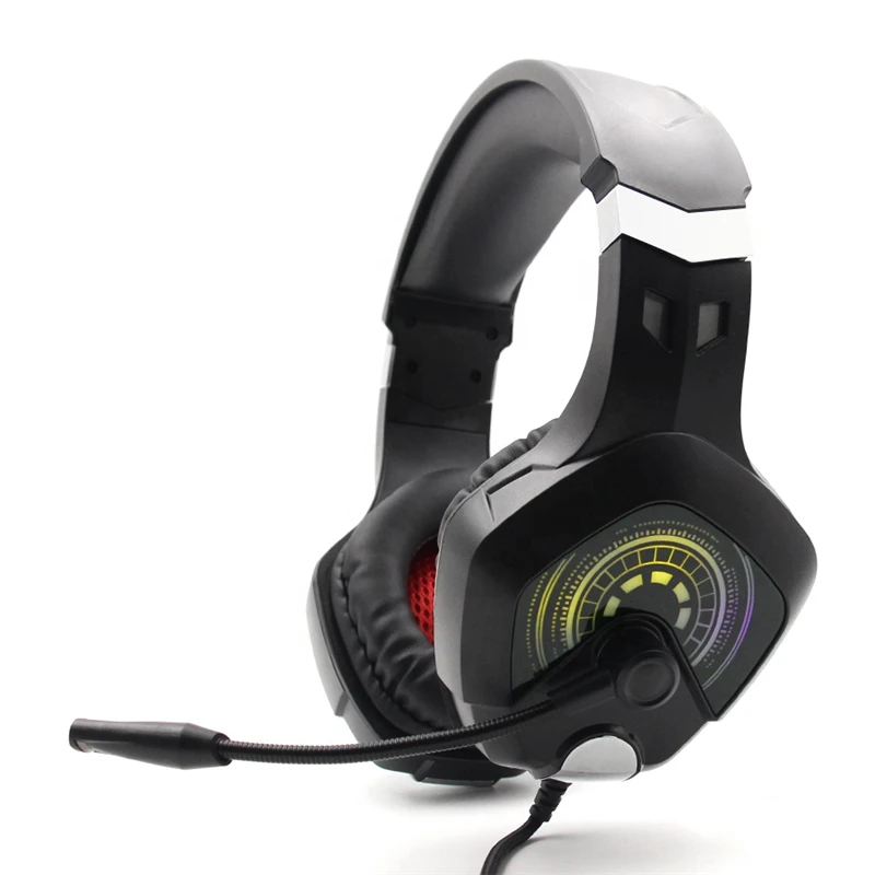 2021 Latest Metal Design USB Headset High-End Laser Carving RGB Glowing Gaming Headphone with Microphone for Laptop/Desktop PC