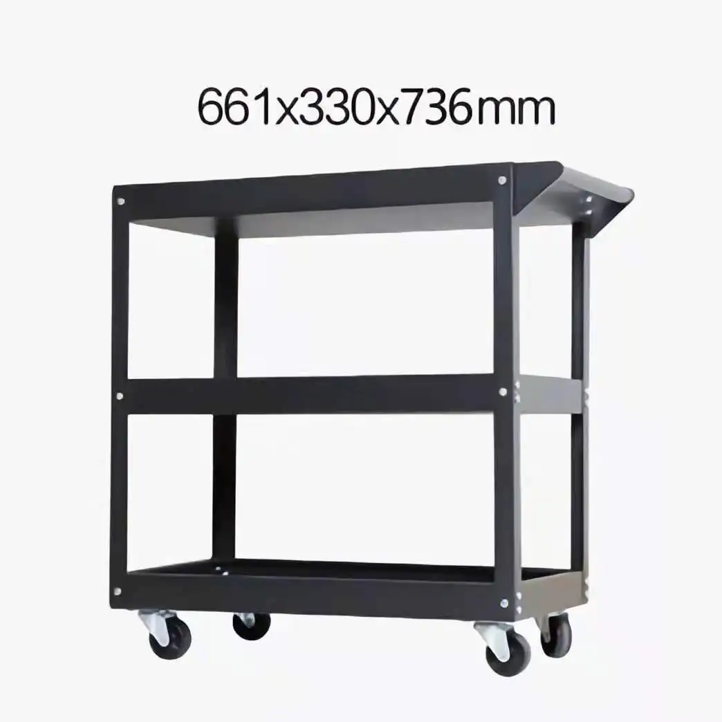 Heavy rolling metal cheap three trays metal tool cart trolley work bench hand cart beach cart