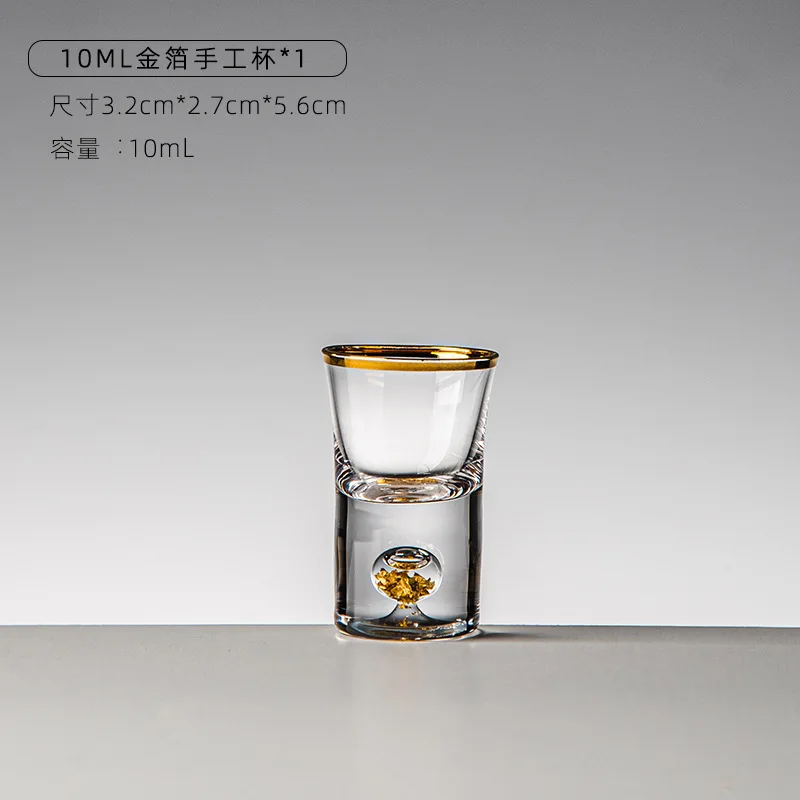 Mini sublimation gold foil tumbler blue boston thick bottom high end handmade wine souvenir shot glass gift set